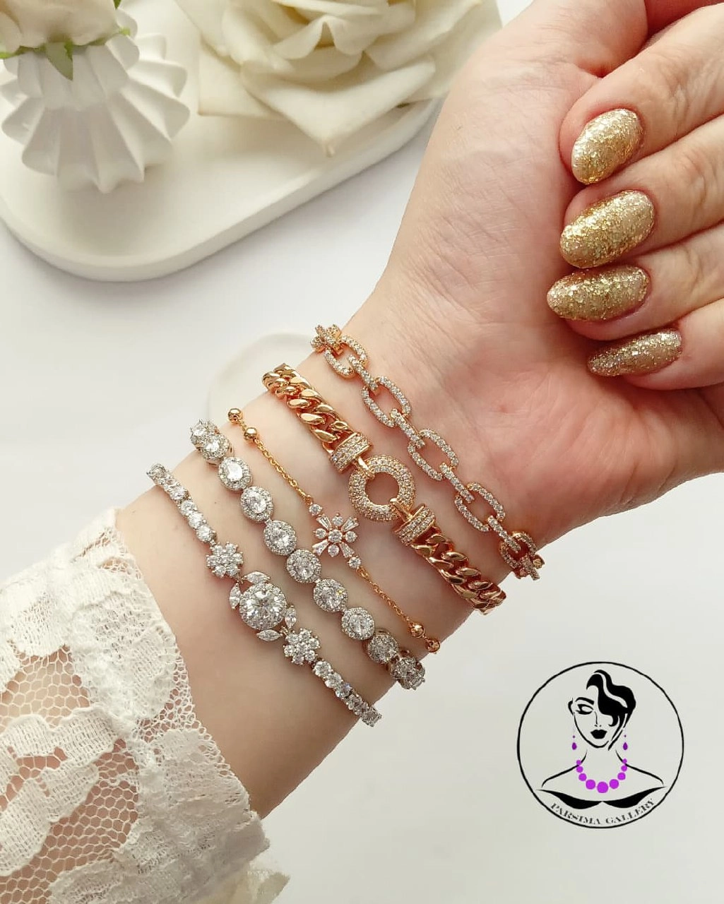دستبند نگیندار جواهری ژوپینگ