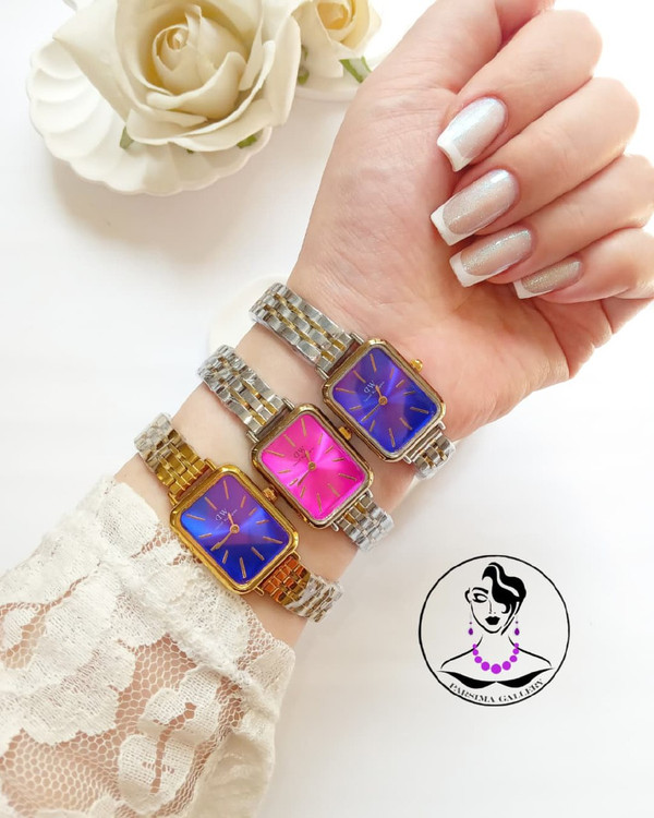 ساعت زنانه صفحه رنگی استیل