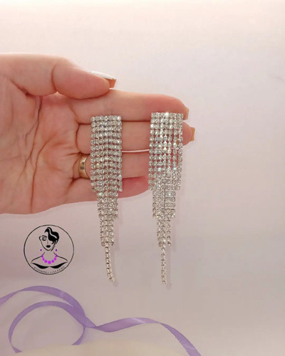 گوشواره نگینی بلند