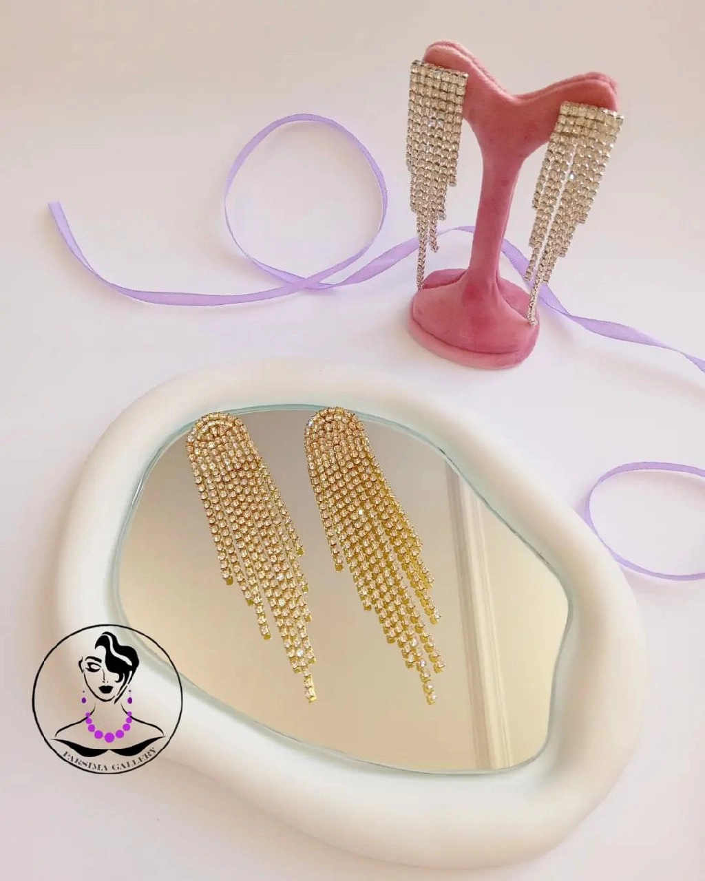 گوشواره نگینی طلایی