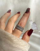 انگشتر نگین دار نقره ای