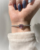 دستبند قلب صورتی