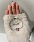 دستبند قلبی نگین دار