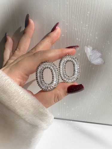 گوشواره جواهری بیضی