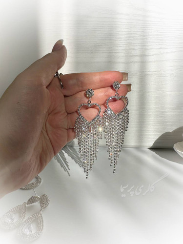 گوشواره قلبی نگیندار مجلسی