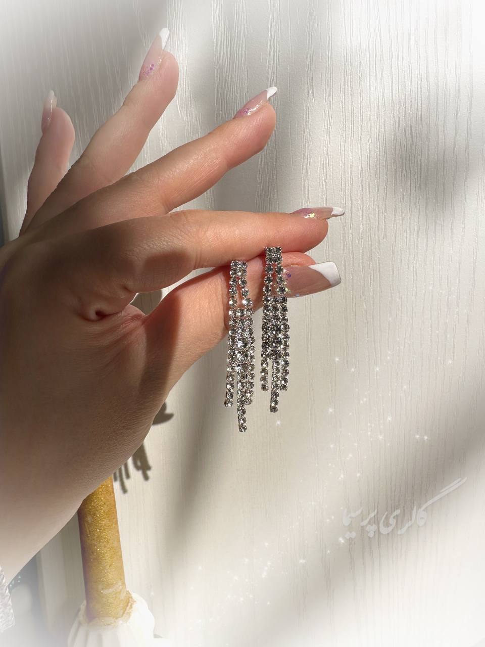 گوشواره نگینی بلند