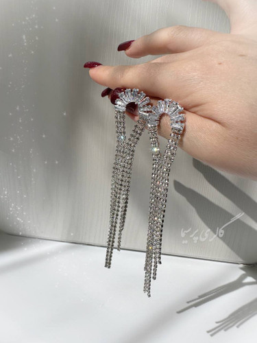 گوشواره ریش ریش نگینی