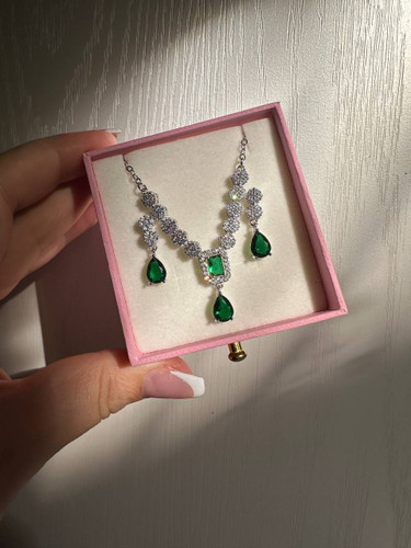 نیمست جواهری سبز زمردی