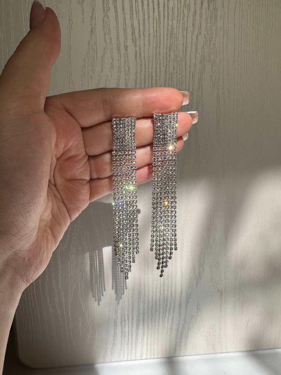 گوشواره مجلسی بلند نگینی