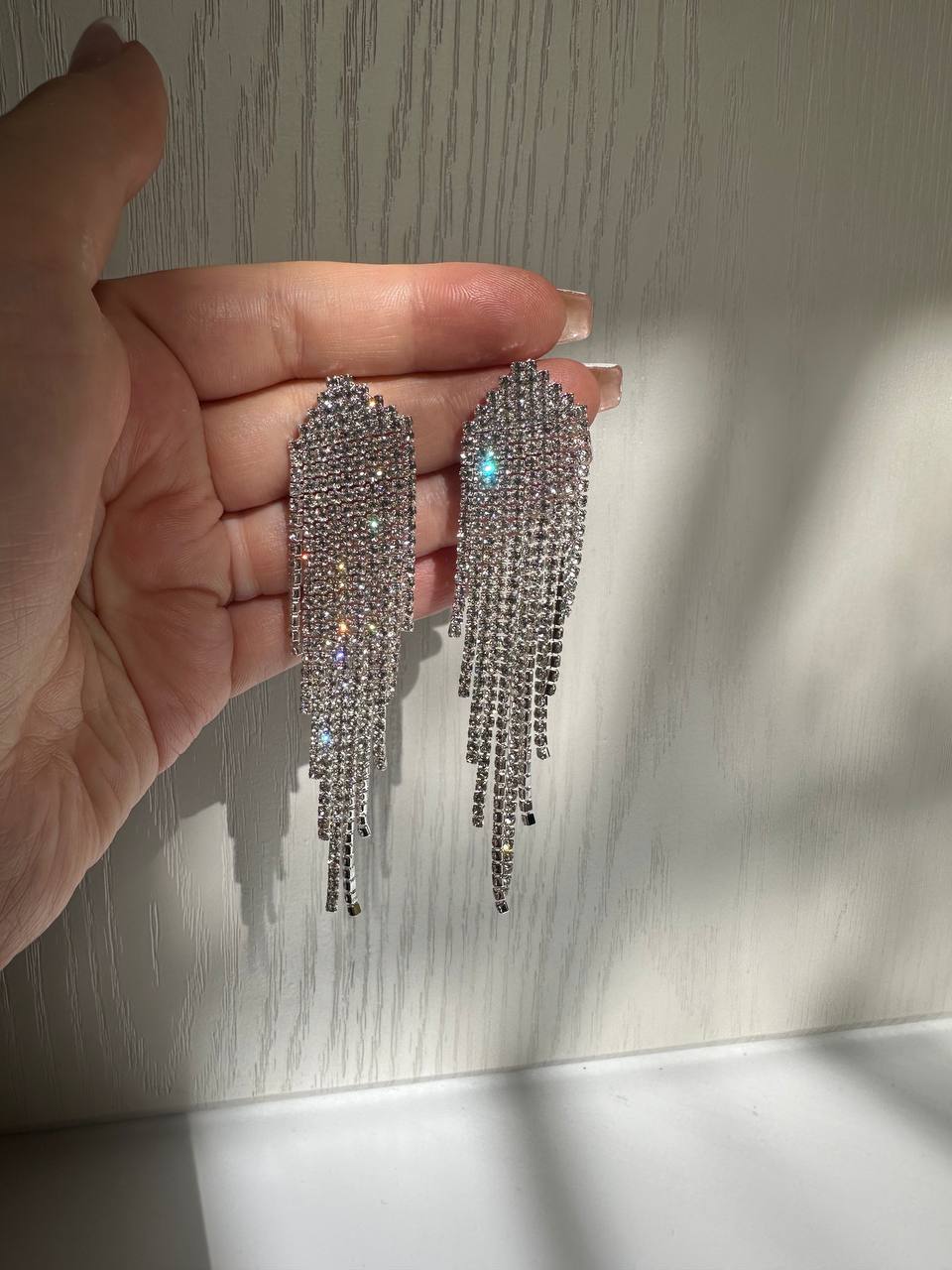 گوشواره مجلسی بلند نگینی