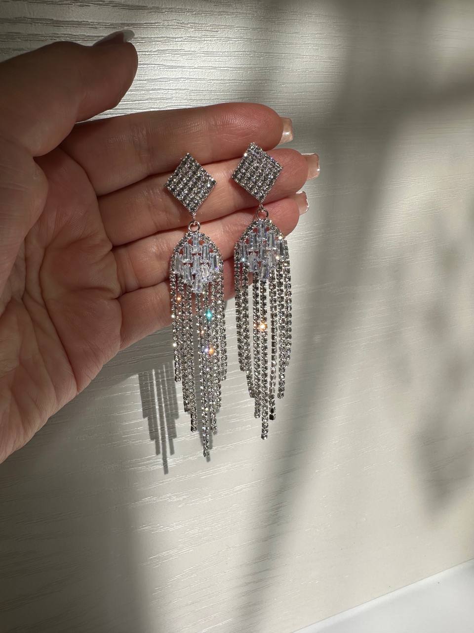 گوشواره جواهری بلند