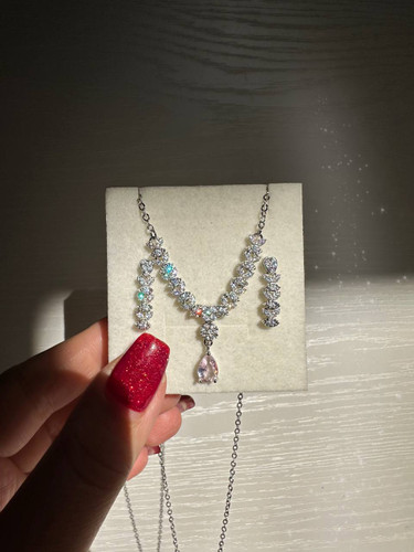 نیمست جواهری نگین صورتی