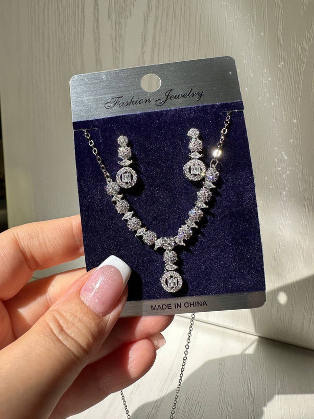 نیمست جواهری طرح طلا سفید