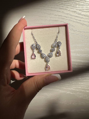 نیمست جواهری نگین صورتی