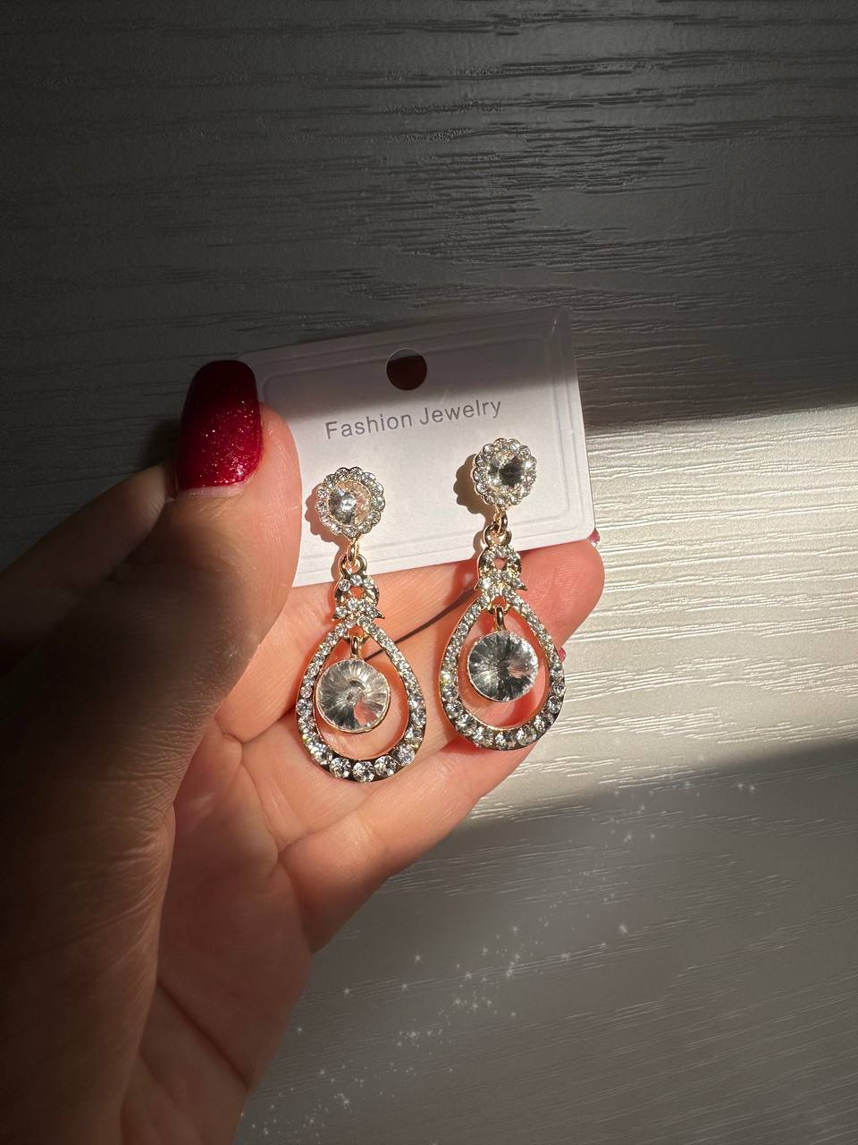 گوشواره اشک طلایی نقره ای