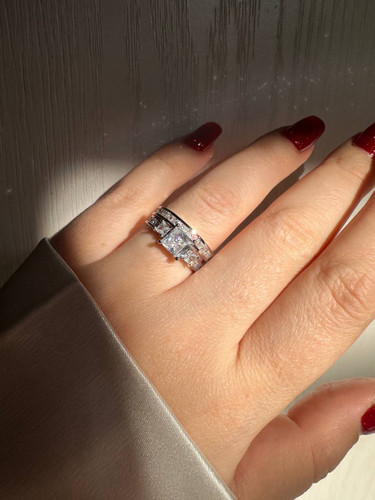 انگشتر حلقه و پشت حلقه ظریف