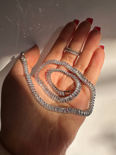 گردنبند تنیسی نگین باگت